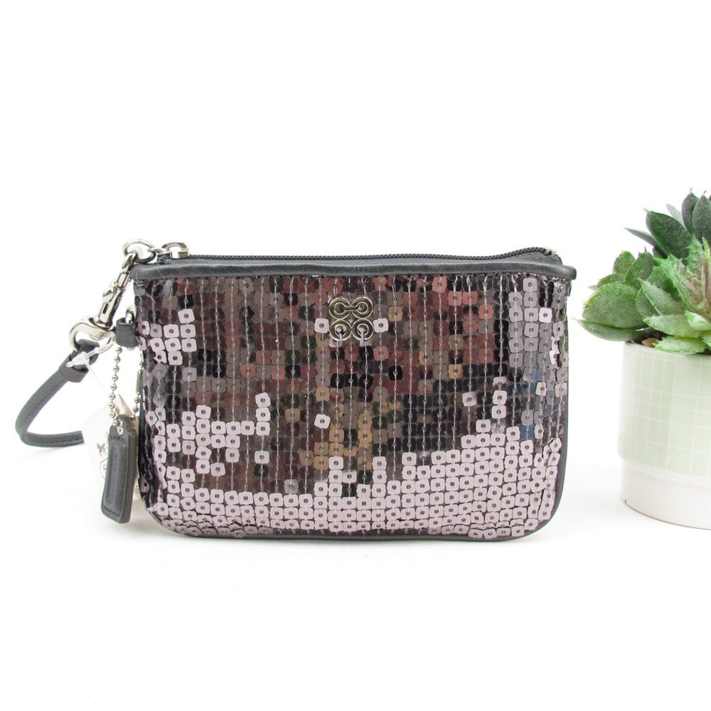 NWT Coach Sequin Small Wristlet